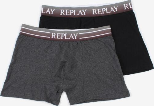 Boxerky Replay Boxer Style 04/F Cuff Logo & Stripes + Cuff To Fade Replay