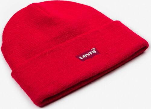 Čepice LEVI'S Red Batwing Embroidered Slouchy Beanie LEVI'S