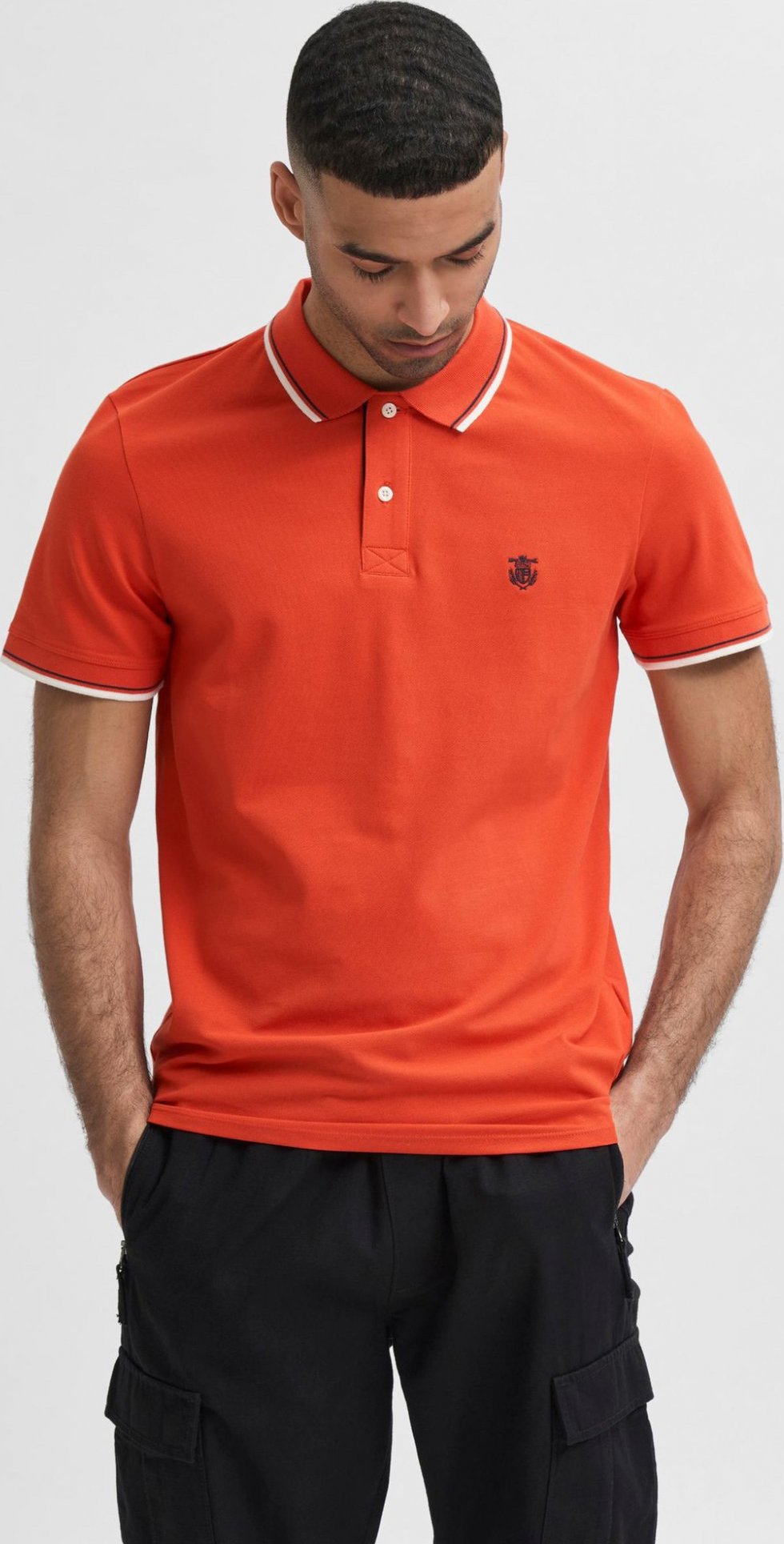 New-Season Polo triko Selected Homme Oranžová Selected Homme