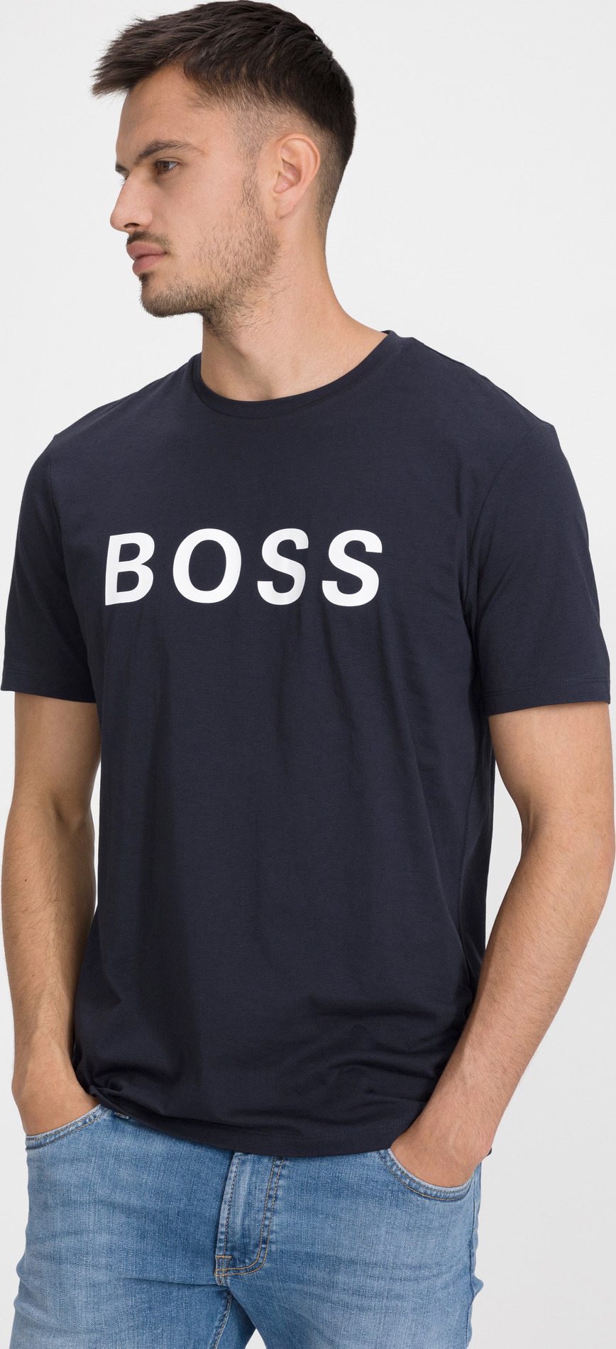 Logo Triko BOSS Modrá Boss