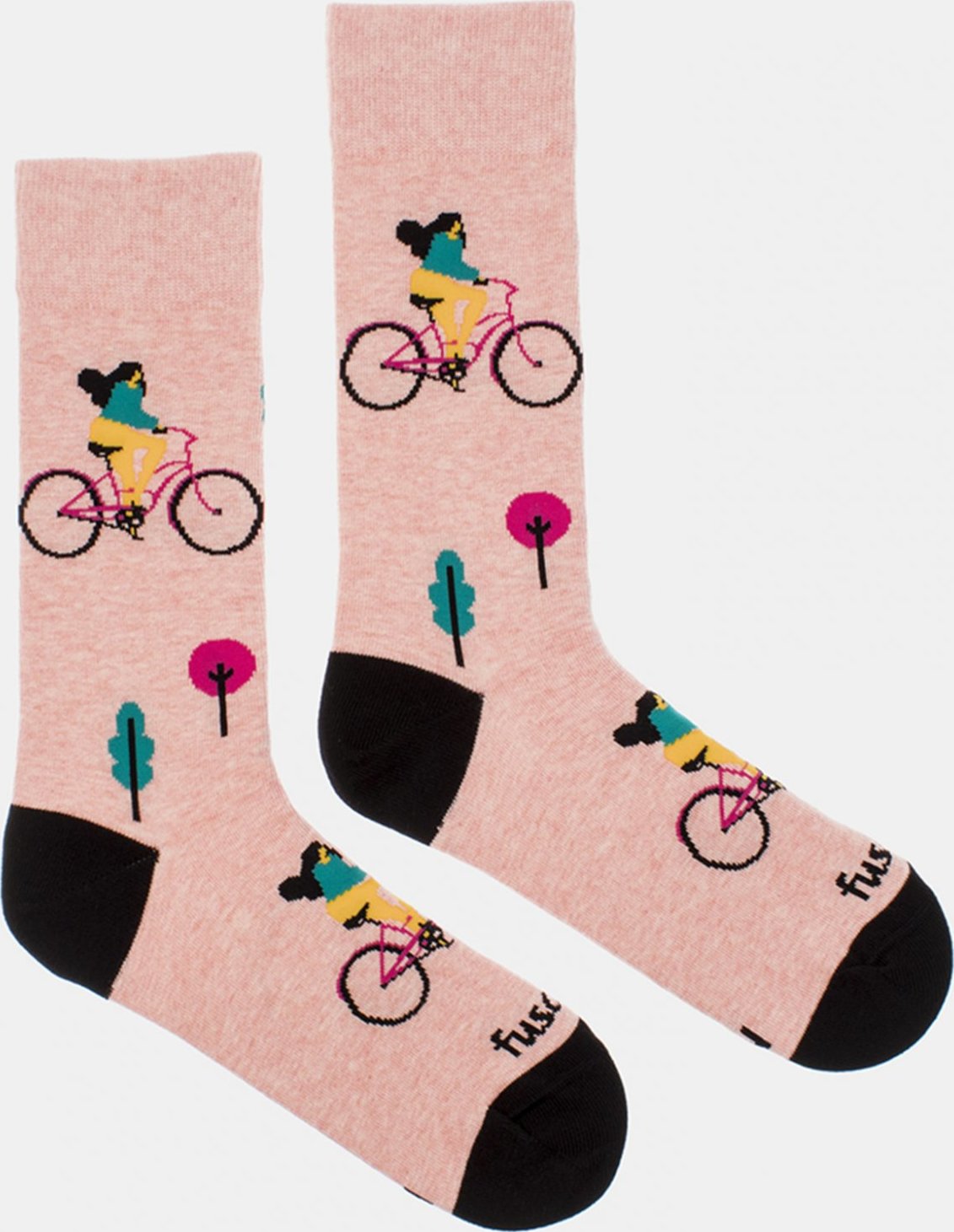Cyklistka ve městě Ponožky Fusakle Růžová Fusakle