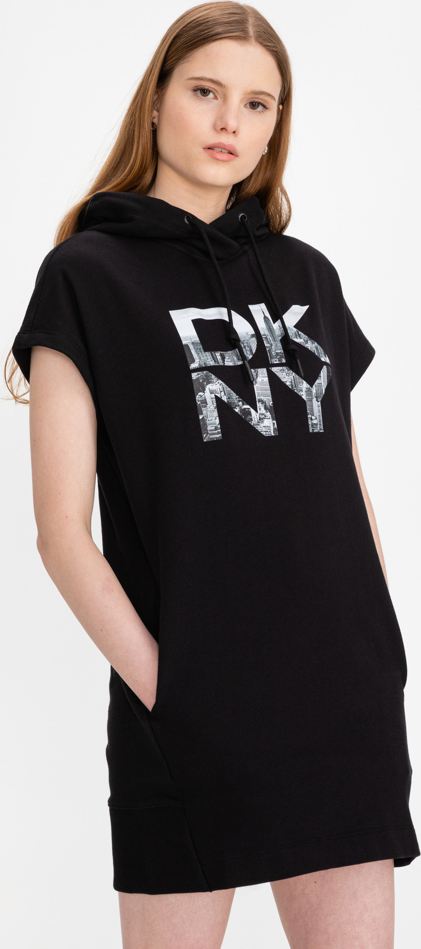 Stacked City Logo Šaty DKNY Černá DKNY