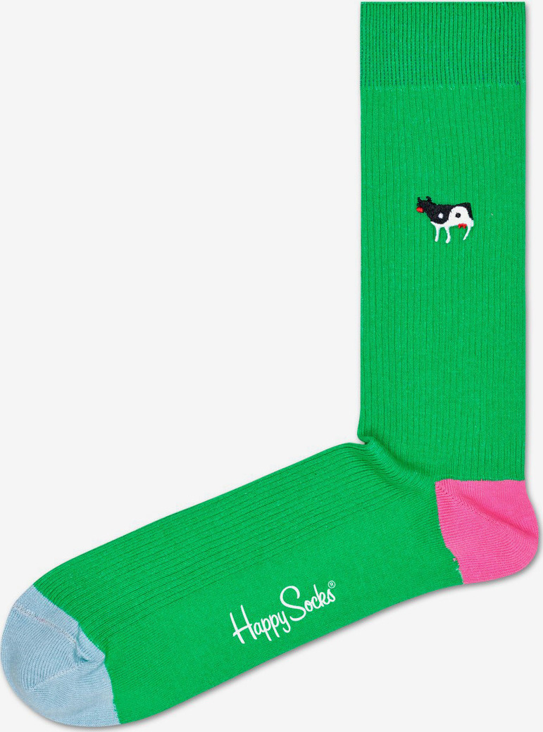 Ribb Embroidery Yin Yang Cow Ponožky Happy Socks Zelená Happy Socks